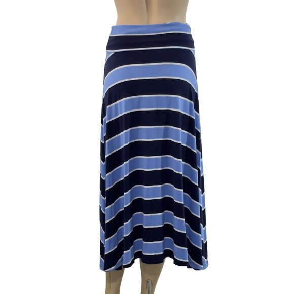 GAP Women's Blue Multicolor Striped Maxi Skirt Stretch Size S Petite - Picture 9 of 16